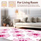 Delicate Pink Flower Pattern Design Rug