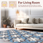 Geometric Star Flower Tile Pattern Rug