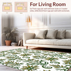 Art Nouveau Green Floral Vines Rug