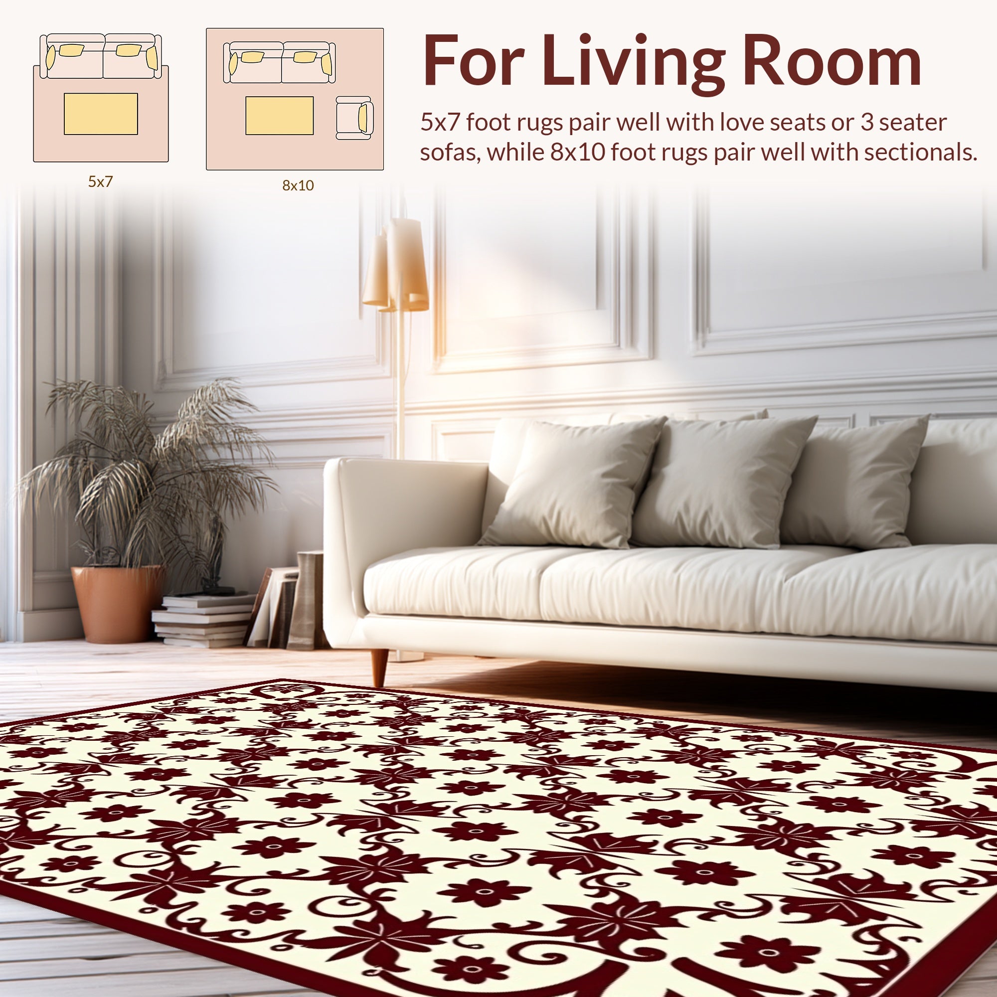 Intricate Floral Swirl Pattern Rug