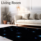 Cosmic Bright Blue Starry Night Rug