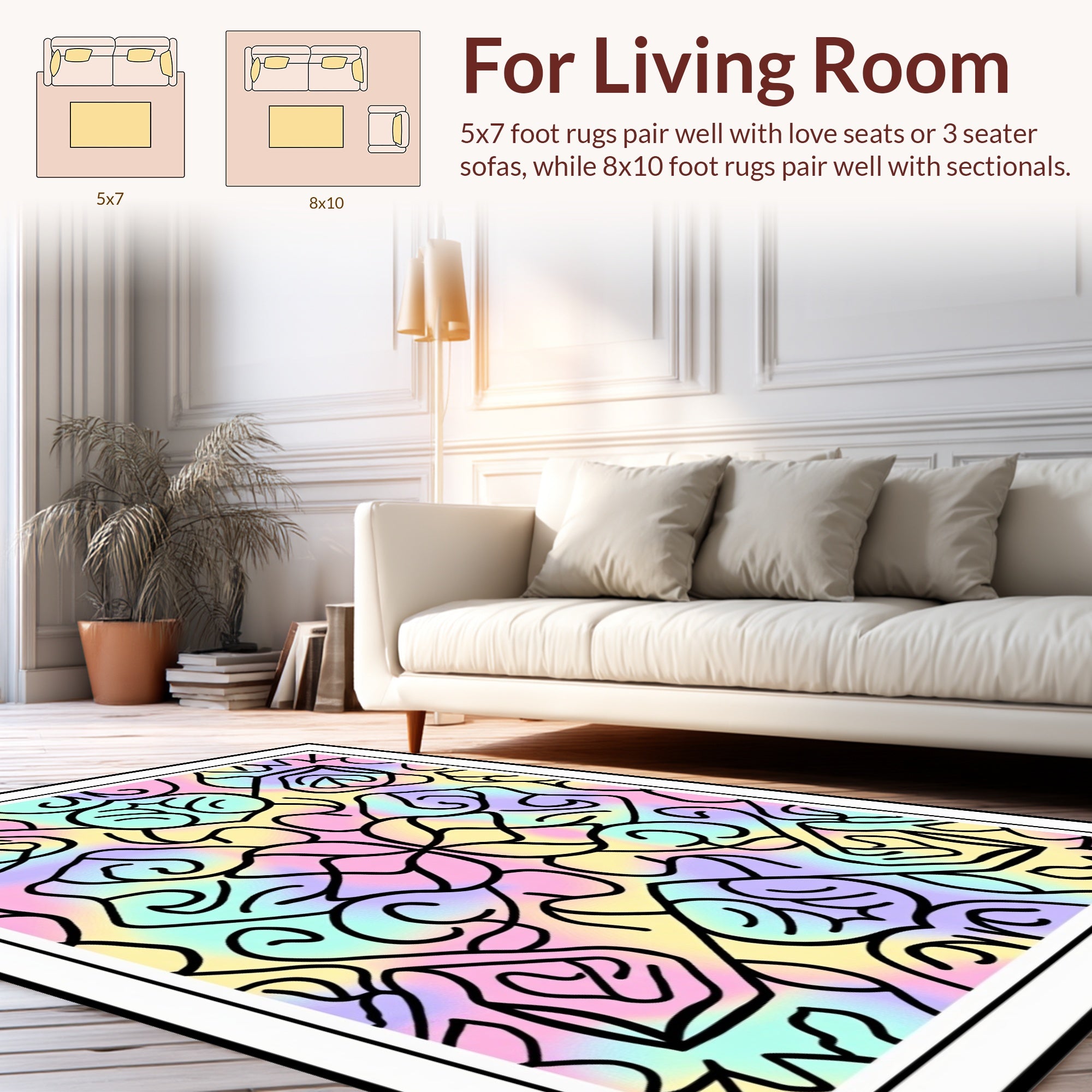Abstract Kaleidoscope Pastel Pattern Rug