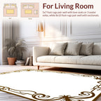 Ornate Swirl Leaf Patterned Frame Rug