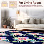 Bold Floral Pattern with Pink and Teal Accents Rug