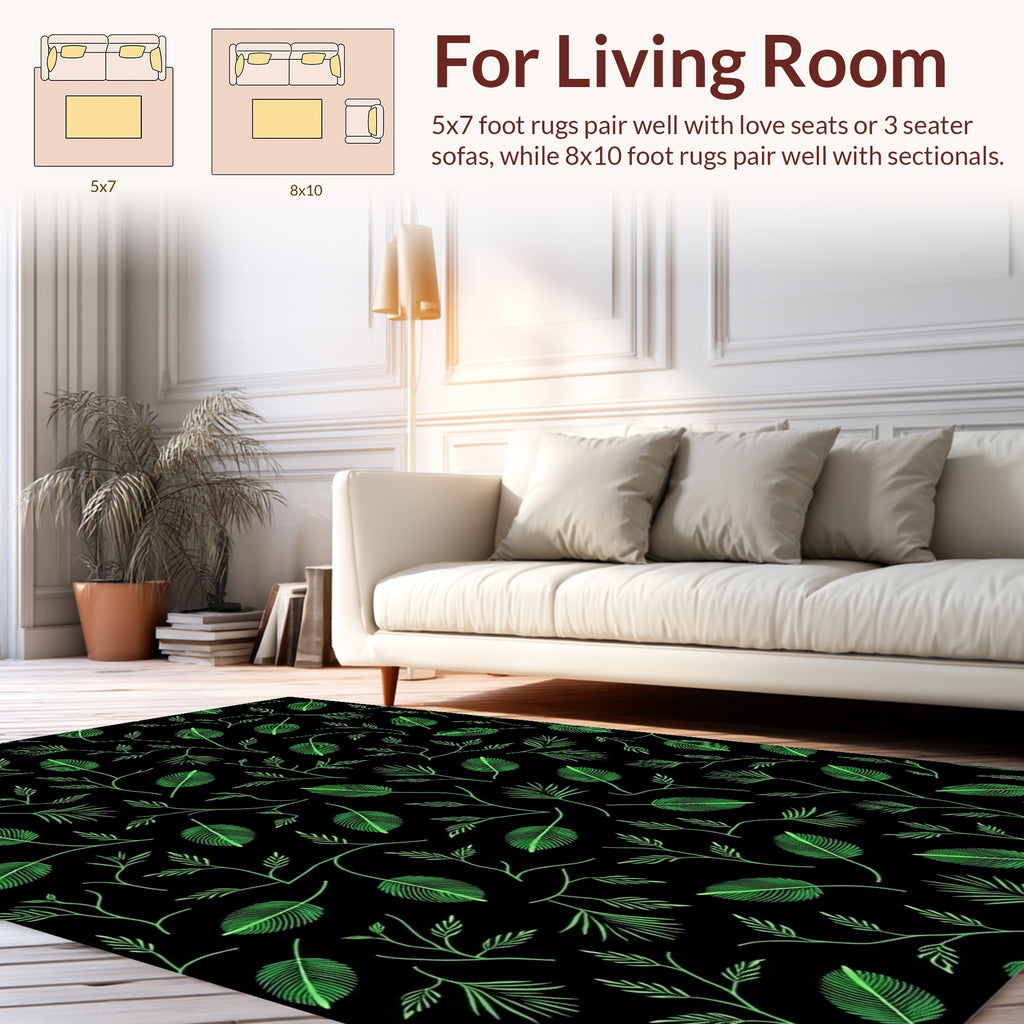 Lush Greenery Vine Pattern Rug
