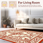 Classic Red Cream Floral Motif Rug