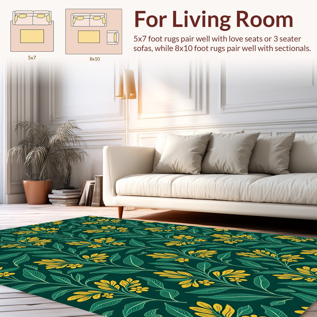 Vintage Botanical Floral Pattern Rug
