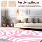 Sweet Pink Swirl Abstract Pattern Rug