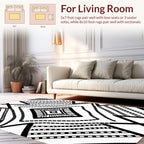 Monochrome Geometric Stripe Diamond Design Rug