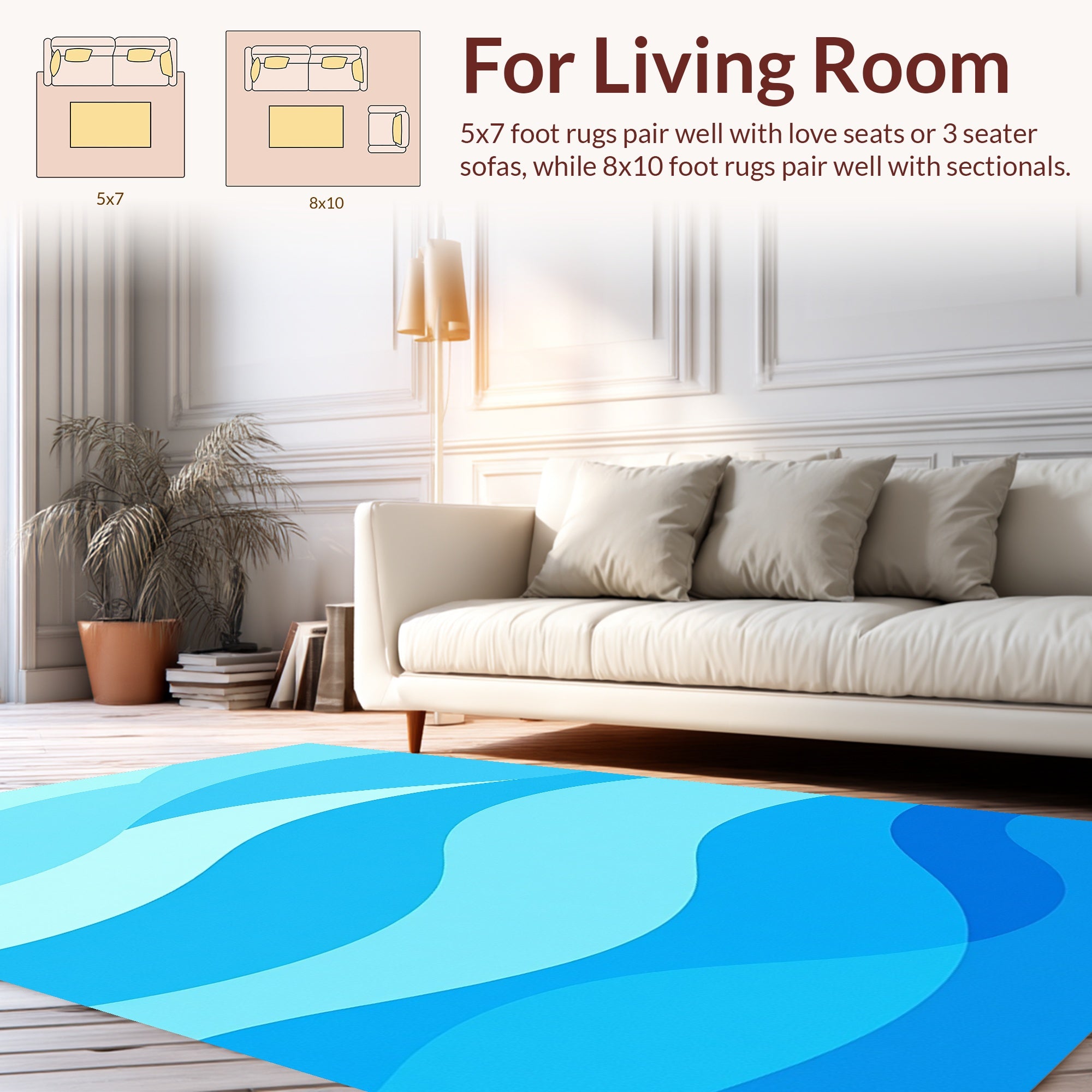 Oceanic Wave Pattern Rug