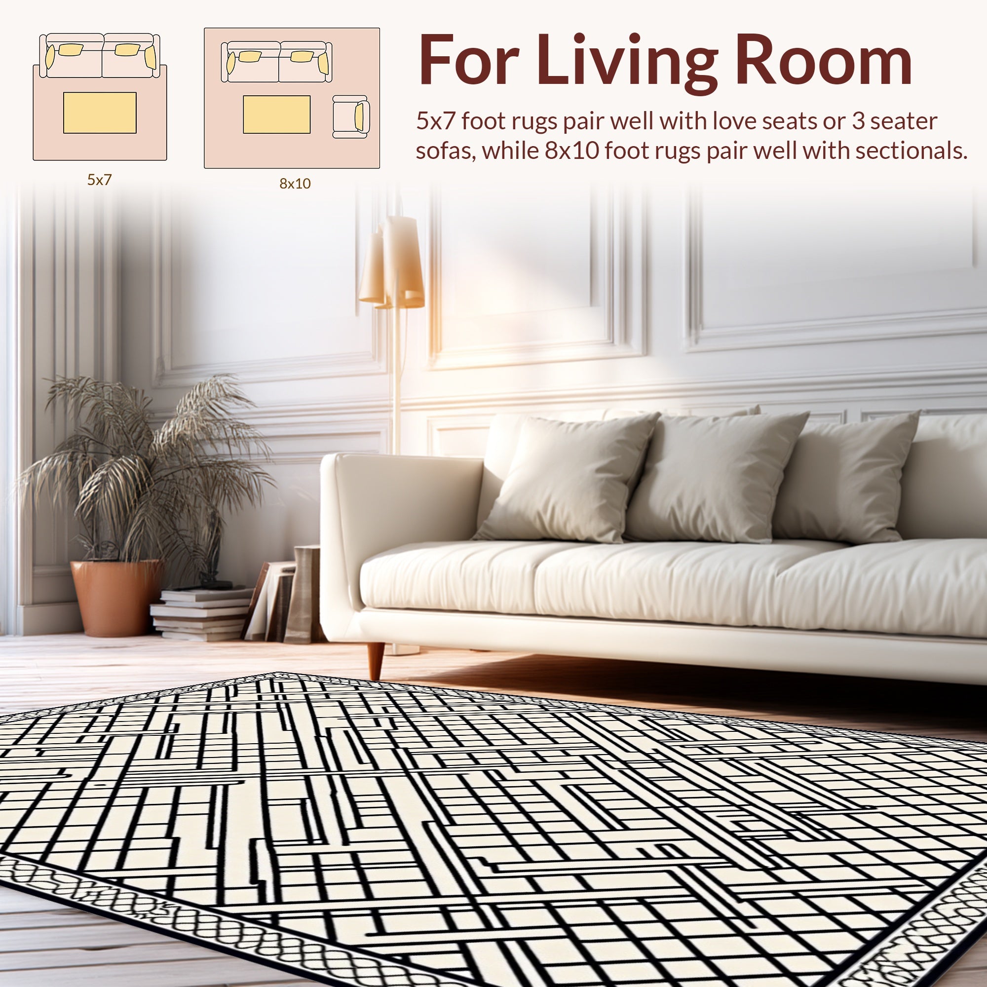 Abstract Geometric Intersecting Lines Rug