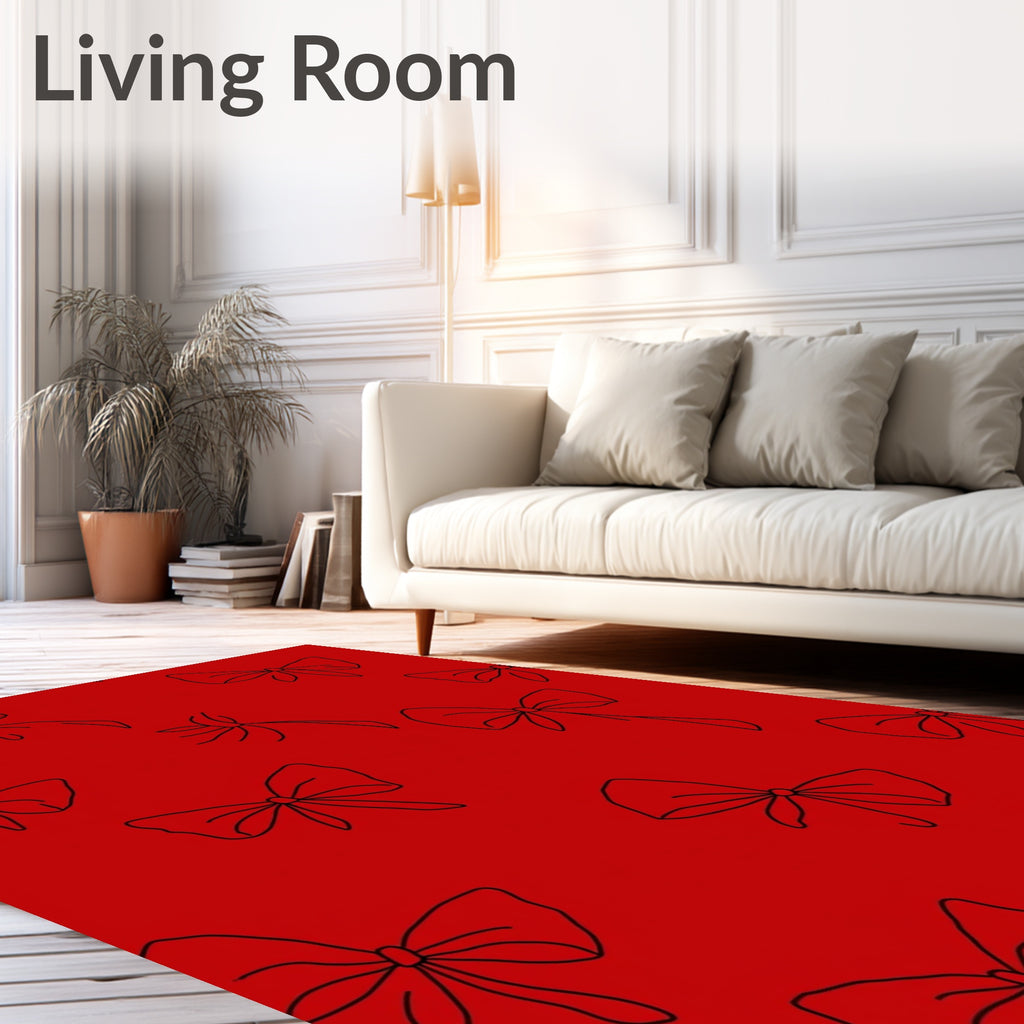 Classic Red Bows All Over Rug