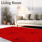 Classic Red Bows All Over Rug