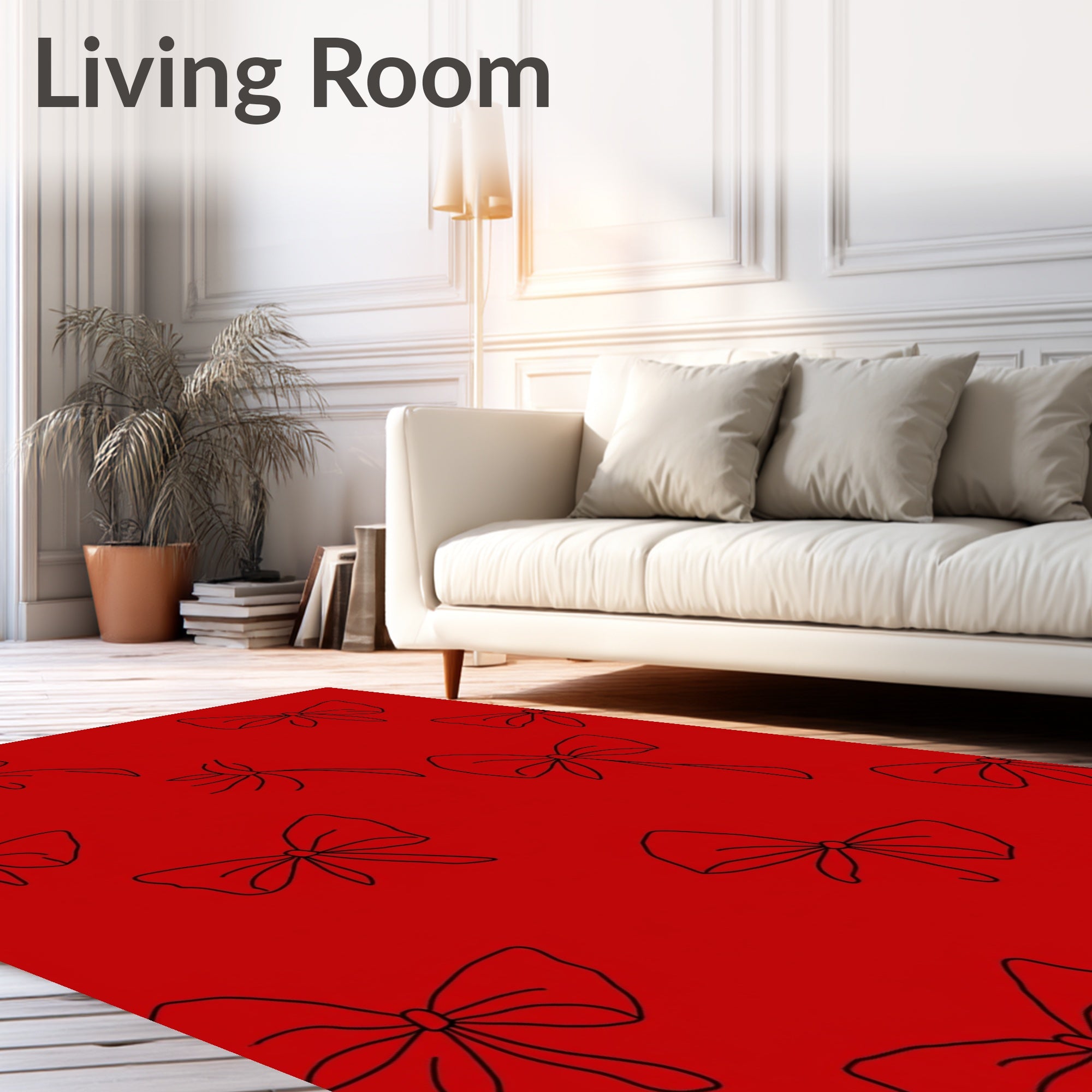 Classic Red Bows All Over Rug