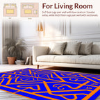 Bright Orange Abstract Geometric Rug