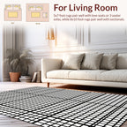 Bold Black White Grid Design Rug