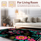 Vibrant Floral And Leaf Pattern Rug