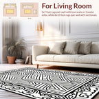 Intricate Geometric Frame Maze Pattern Rug
