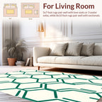 Green Geometric Hexagon Pattern Rug
