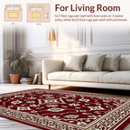 Elegant Burgundy Floral Medallion Rug