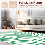 Organic Green Swirl Abstract Pattern Rug