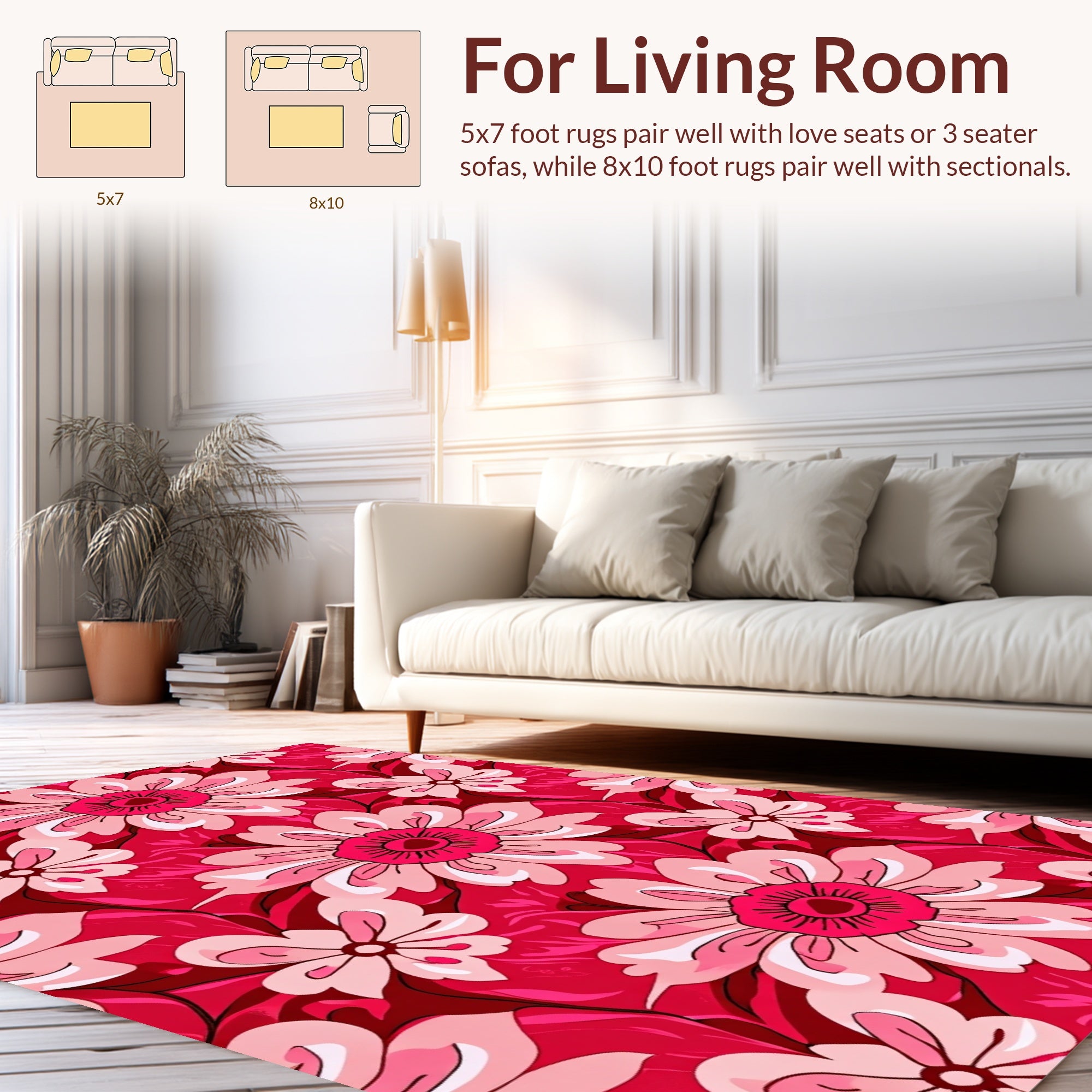 Vibrant Floral Pattern Design Rug