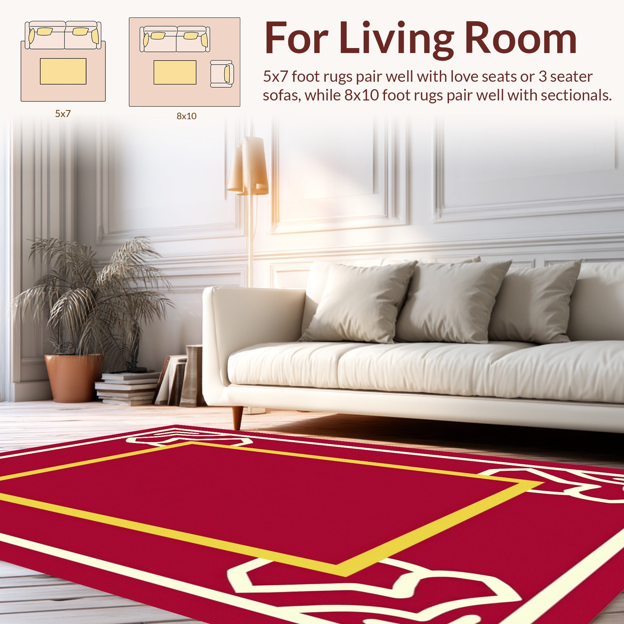 Regal Ivory Yellow Border Design Rug