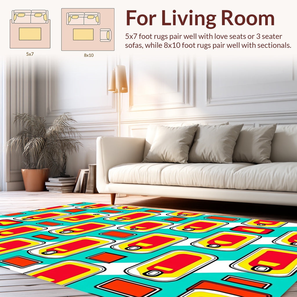 Graphic Pop Art Food Tin Pattern Rug