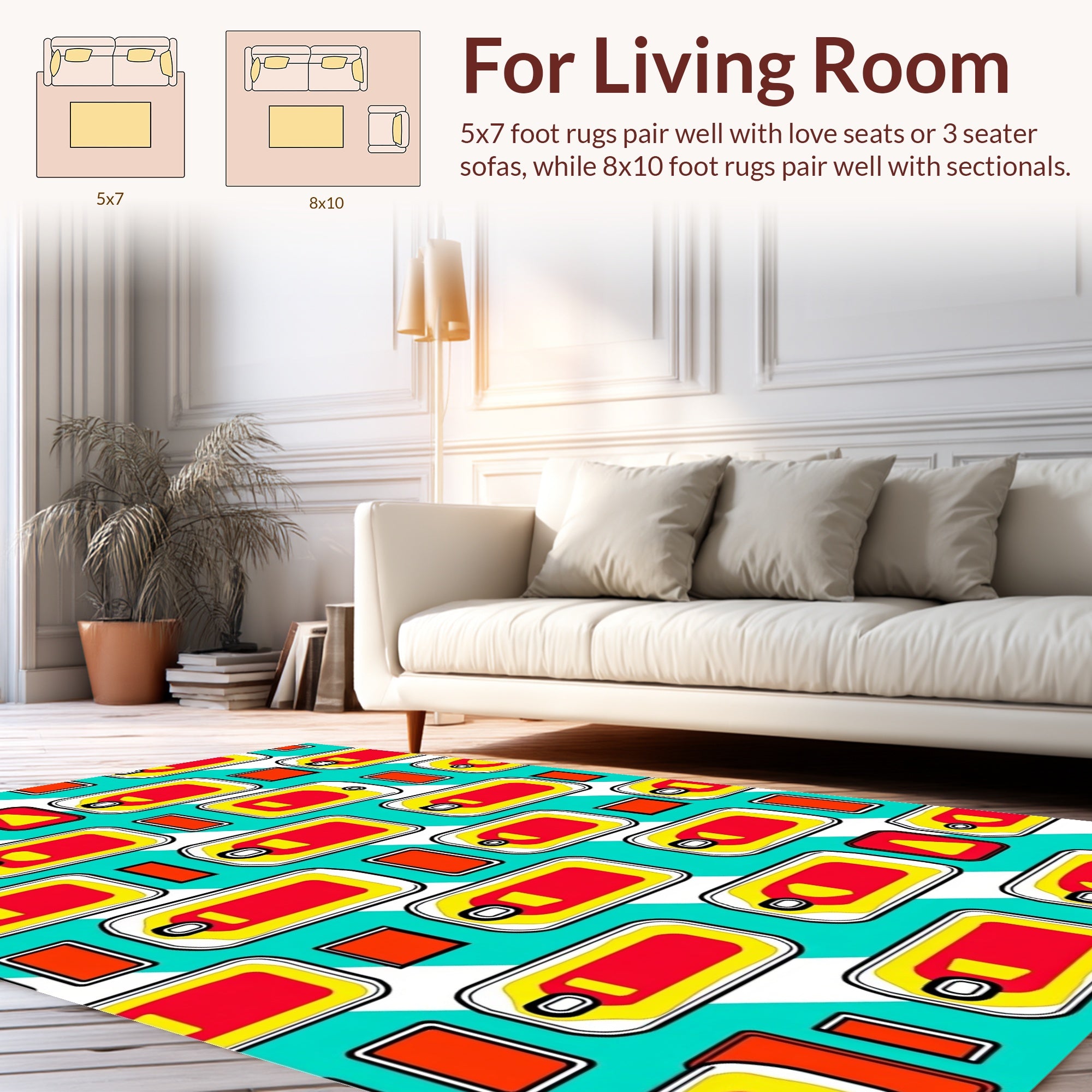 Graphic Pop Art Food Tin Pattern Rug