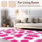 Fuchsia Foliage Patterned Design Rug