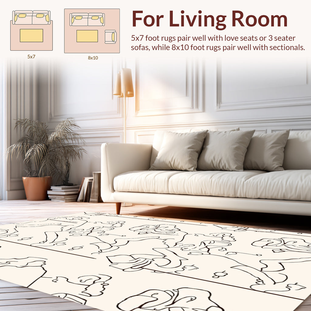 Abstract Outline Figures Pattern Design Rug