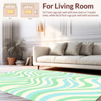 Pastel Wave Pattern Fabric Rug