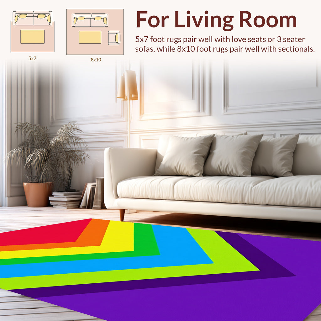 Chevron Rainbow Spectrum Design Rug