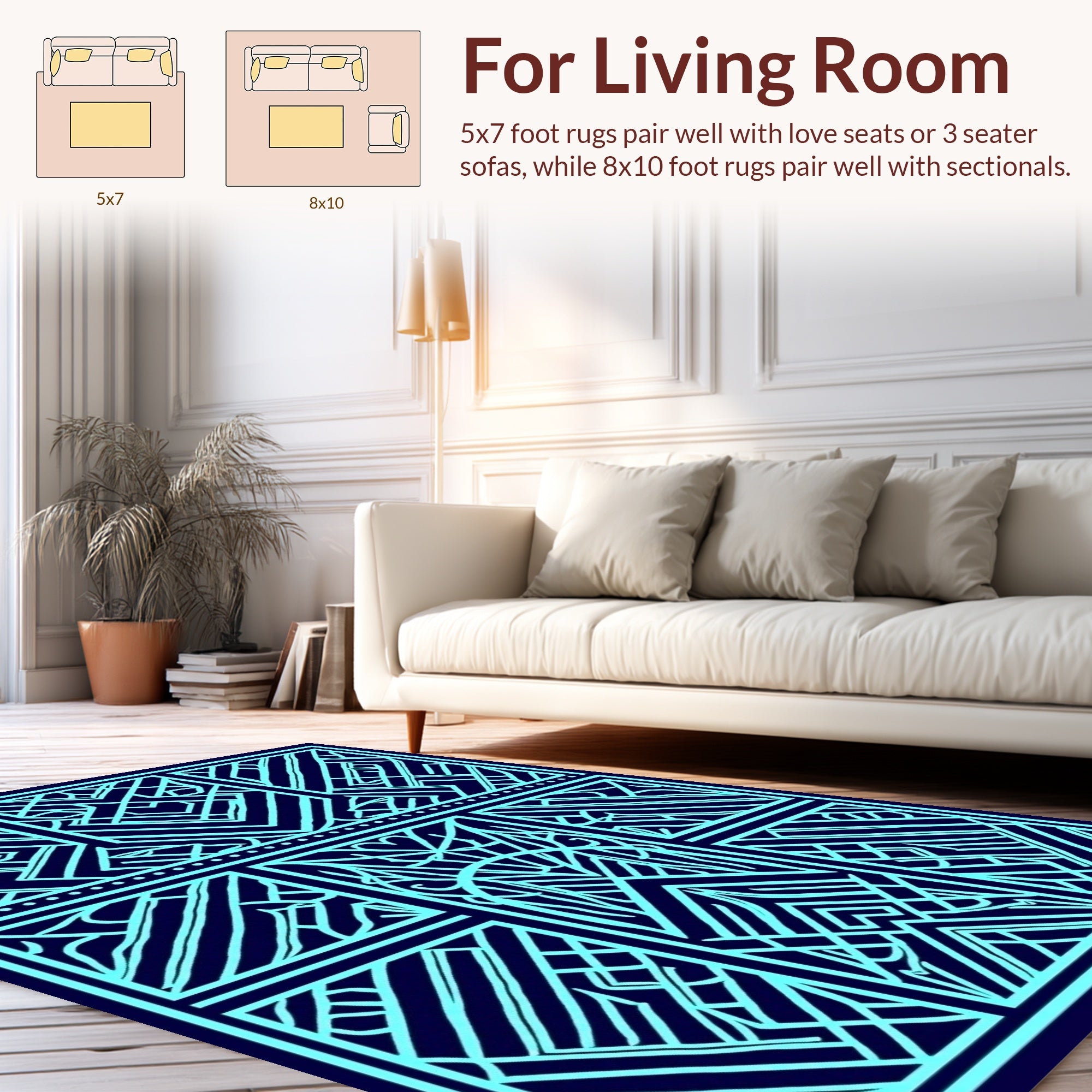 Art Deco Geometric Linear Design Rug