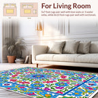 Vibrant Floral Mandala Pattern Design Rug