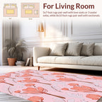 Coral Bloom Abstract Floral Pattern Rug