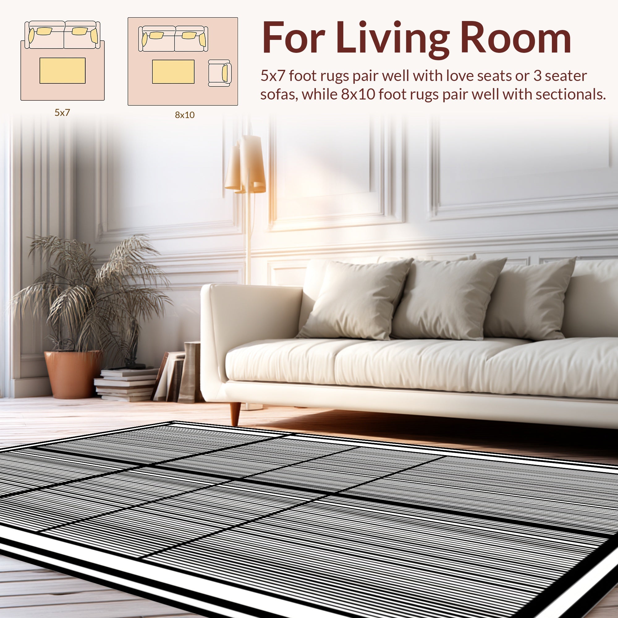 Abstract Stripe Pattern Design Rug