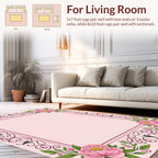 Floral Vine Decorative Pink Rug