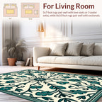 Teal Floral Starburst Pattern Rug