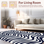 Abstract Wavy Bold Lines Design Rug