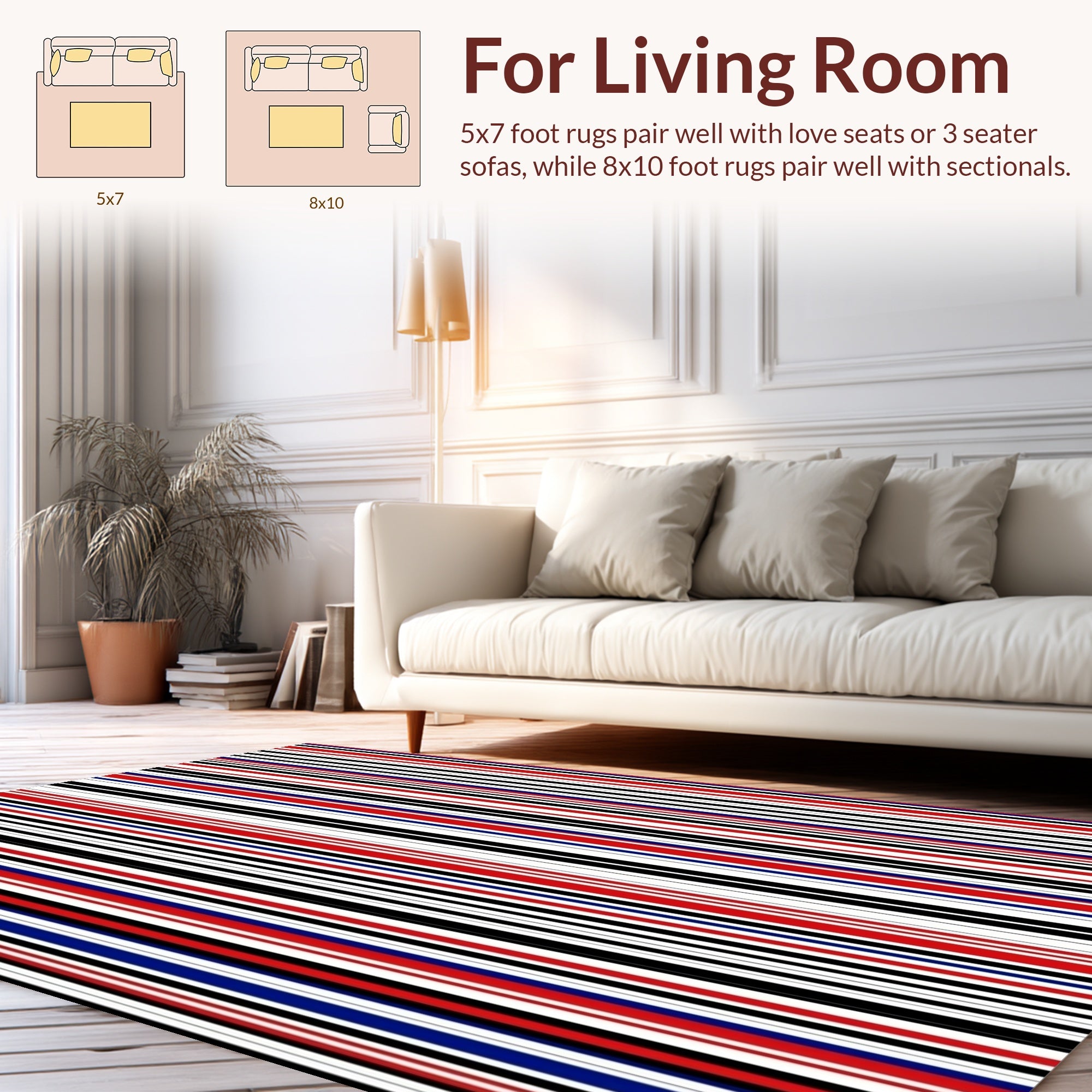 Bold Vertical Stripe Pattern Rug