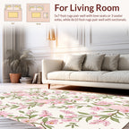 Pink Blossom Bird Pattern Design Rug