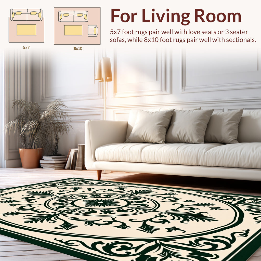 Classic Floral Medallion Vintage Design Rug