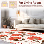 Retro Floral Bloom Pattern Rug