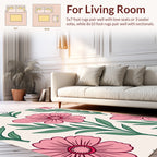 Pink Floral Vines Pattern Rug