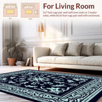 Elegant Teal Filigree Square Design Rug