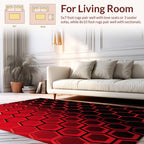 Bold Red Hexagon Pattern Rug