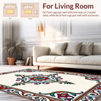 Ornate Floral Border Pattern Rug
