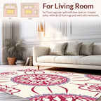 Round Floral Pattern Vibrant Design Rug