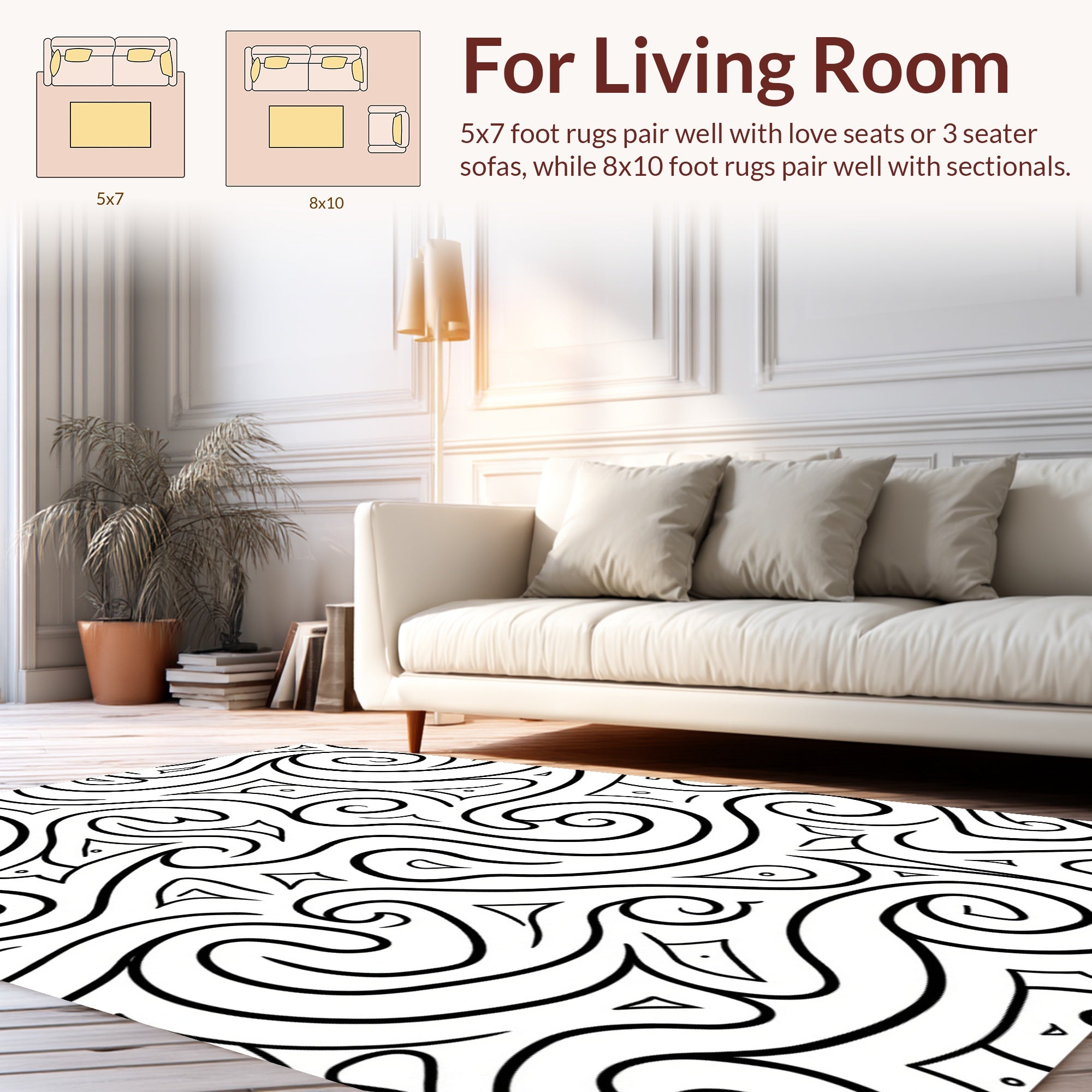 Abstract Swirls And Shapes Rug